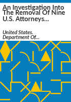 An_investigation_into_the_removal_of_nine_U_S__attorneys_in_2006