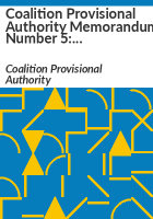 Coalition_Provisional_Authority_memorandum_number_5